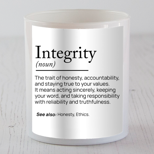 Integrity Definition - scented candle by skattia ilie