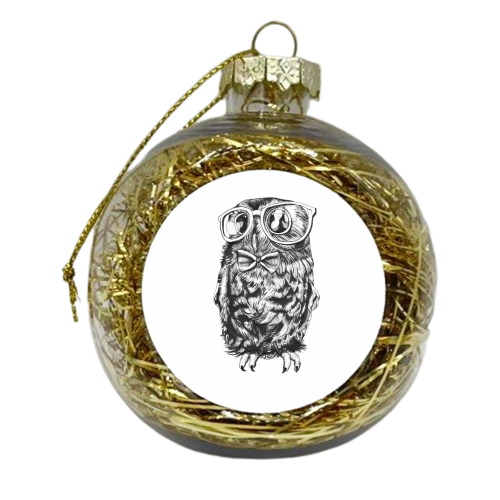 Intelligent Owl - xmas bauble by Charlotte Neve