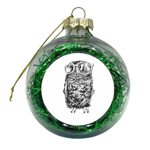 Intelligent Owl - xmas bauble by Charlotte Neve