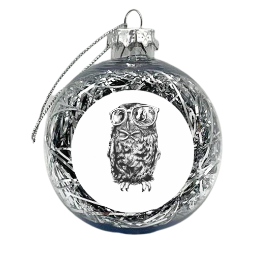 Intelligent Owl - xmas bauble by Charlotte Neve