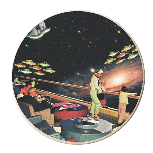 Intergalactic Aquarium - personalised beer coaster by taudalpoi