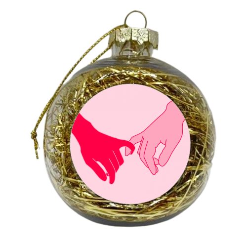 Interlocked Pinkies - xmas bauble by Pink and Pip