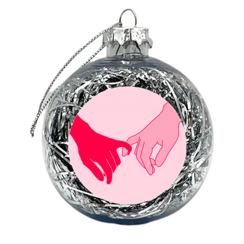 Interlocked Pinkies - xmas bauble by Pink and Pip