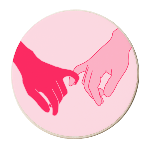 Interlocked Pinkies - personalised beer coaster by Pink and Pip