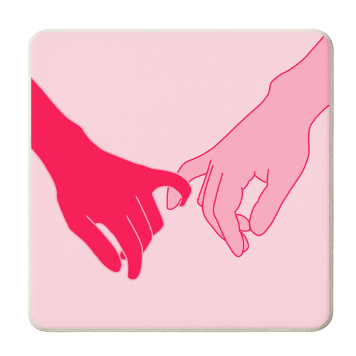Interlocked Pinkies - personalised beer coaster by Pink and Pip