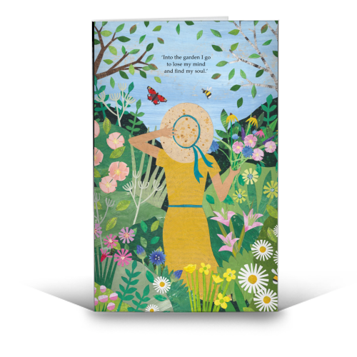 Into the garden I go - funny greeting card by Christina Carpenter