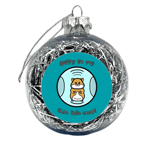 Introvert hamster - xmas bauble by Nicola Box