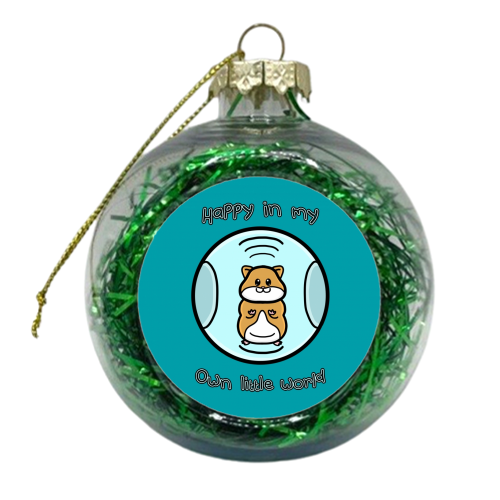 Introvert hamster - xmas bauble by Nicola Box