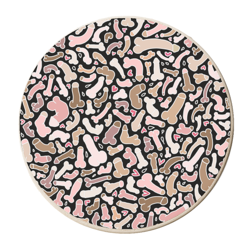 Inverted penis pattern - personalised beer coaster by andrea zuza