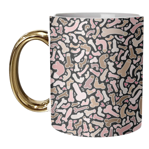 Inverted penis pattern - unique mug by andrea zuza