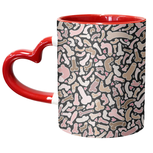 Inverted penis pattern - unique mug by andrea zuza