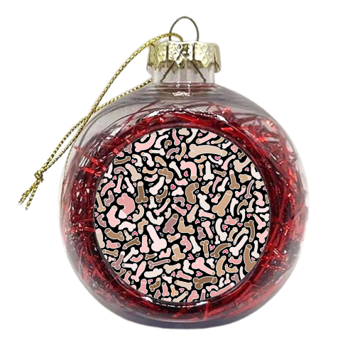 Inverted penis pattern - xmas bauble by andrea zuza