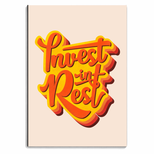 Invest In Rest Typography - personalised A4, A5, A6 notebook by Ania Wieclaw