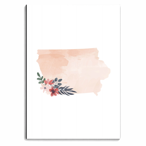 Iowa Floral Watercolor State - personalised A4, A5, A6 notebook by Toni Scott