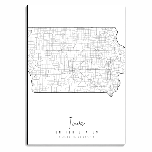 Iowa Minimal Street Map - personalised A4, A5, A6 notebook by Toni Scott