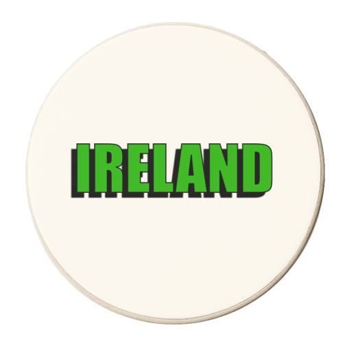 Ireland (Bold Green Typeface) - personalised beer coaster by Adam Regester