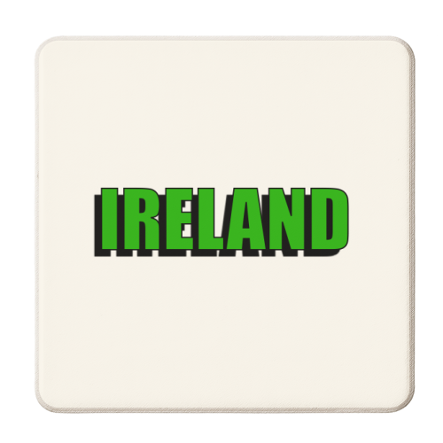 Ireland (Bold Green Typeface) - personalised beer coaster by Adam Regester