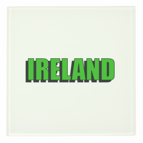 Ireland (Bold Green Typeface) - personalised beer coaster by Adam Regester