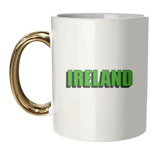 Ireland (Bold Green Typeface) - unique mug by Adam Regester