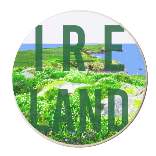 Ireland typographic print - personalised beer coaster by AP