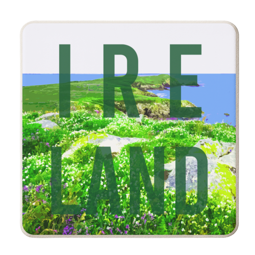 Ireland typographic print - personalised beer coaster by AP