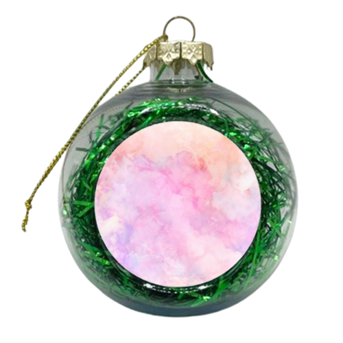 Iridescent Frozen Marble Sky - Peach Pink & Lilac - xmas bauble by Dominique Vari