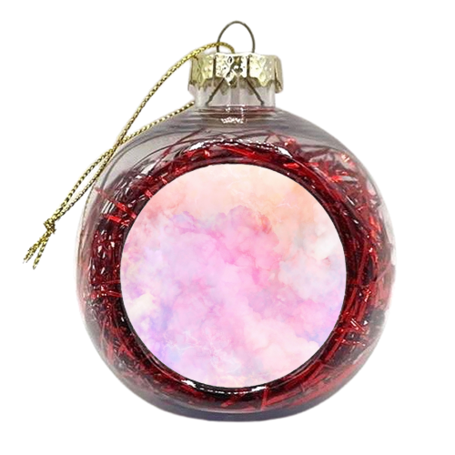 Iridescent Frozen Marble Sky - Peach Pink & Lilac - xmas bauble by Dominique Vari