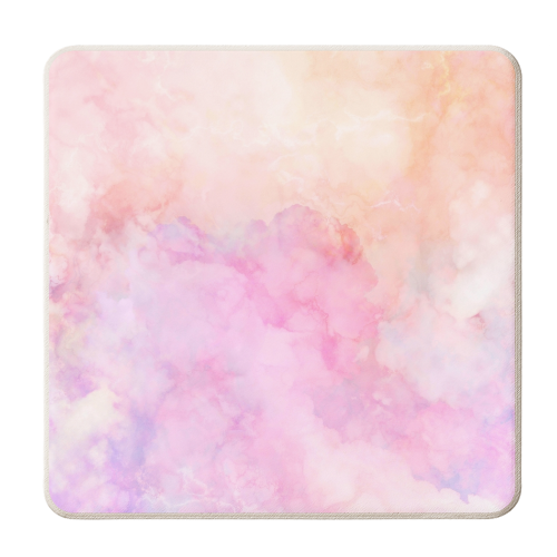 Iridescent Frozen Marble Sky - Peach Pink & Lilac - personalised beer coaster by Dominique Vari