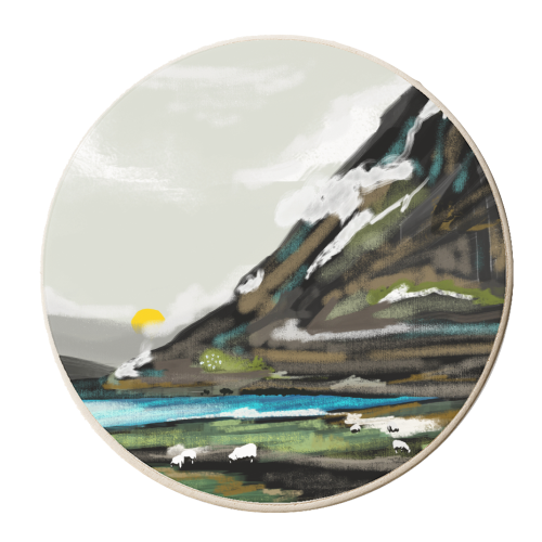 Irish Hills - personalised beer coaster by Uma Prabhakar Gokhale