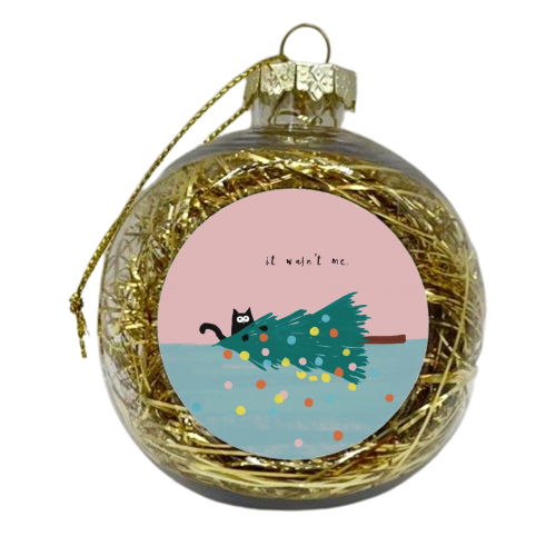It wasn't me Cat - xmas bauble by Giddy Kipper