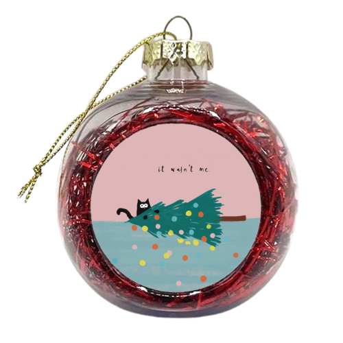 It wasn't me Cat - xmas bauble by Giddy Kipper