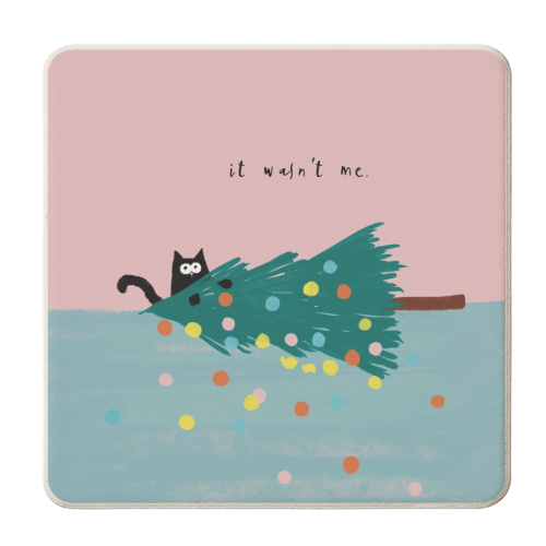 It wasn't me Cat - personalised beer coaster by Giddy Kipper