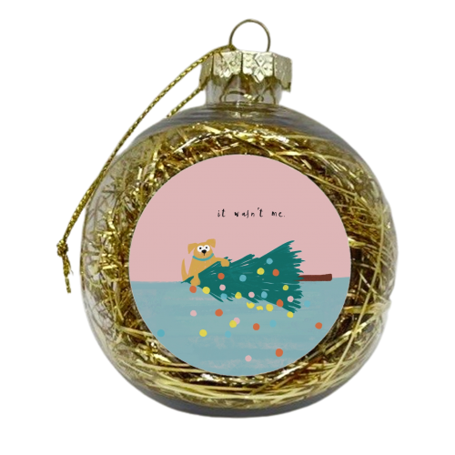 It wasn't me Dog - xmas bauble by Giddy Kipper