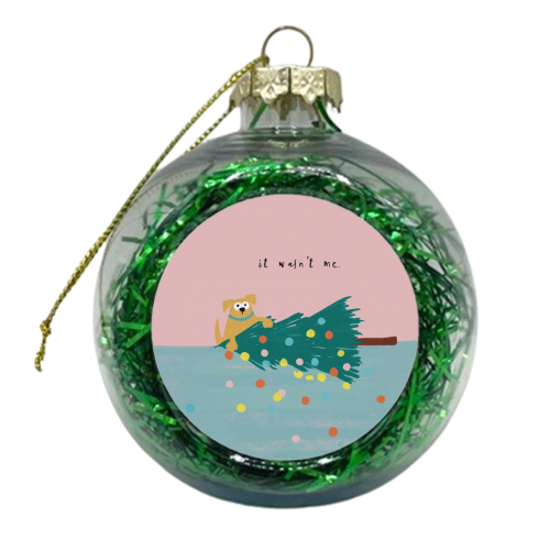 It wasn't me Dog - xmas bauble by Giddy Kipper