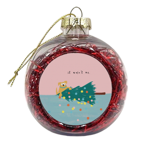 It wasn't me Dog - xmas bauble by Giddy Kipper