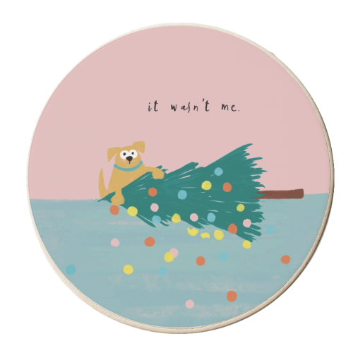 It wasn't me Dog - personalised beer coaster by Giddy Kipper