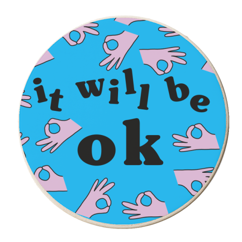 It Will Be Ok - personalised beer coaster by Lucy Elliott