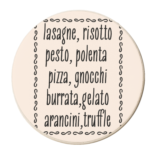 Italian Food - personalised beer coaster by Move Studio