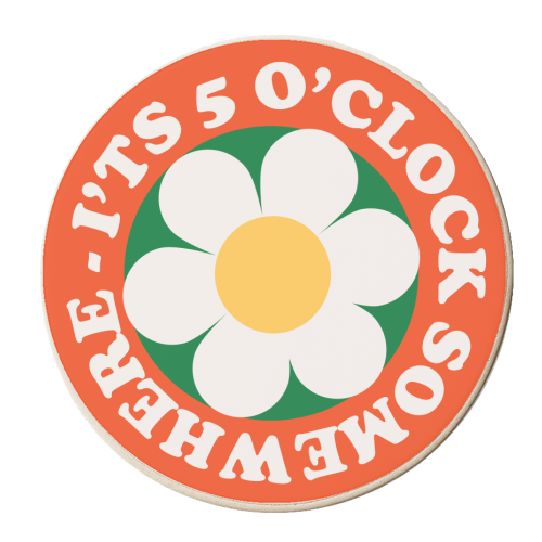 It's 5 o'clock Somewhere - personalised beer coaster by AbiGoLucky