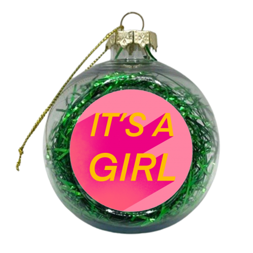 It's a girl - xmas bauble by The Girl Next Draw
