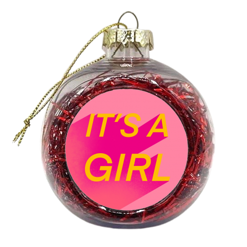 It's a girl - xmas bauble by The Girl Next Draw