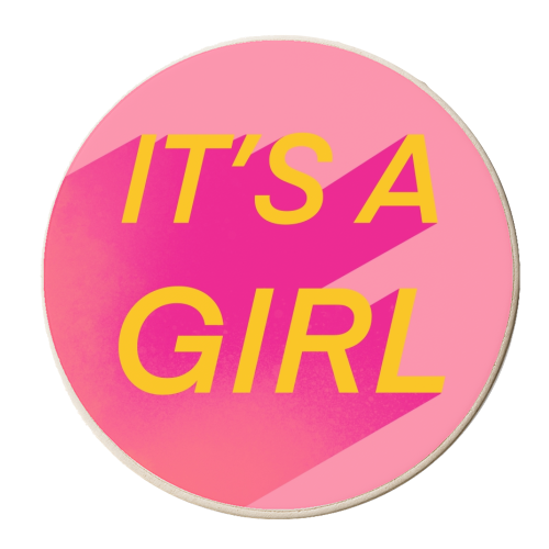 It's a girl - personalised beer coaster by The Girl Next Draw