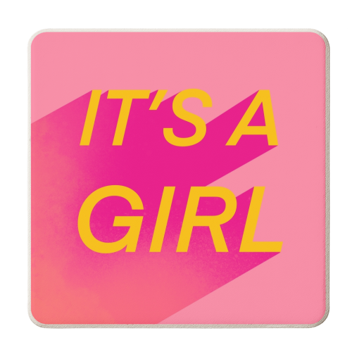 It's a girl - personalised beer coaster by The Girl Next Draw