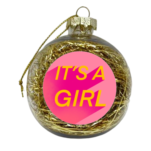 It's a girl - xmas bauble by The Girl Next Draw