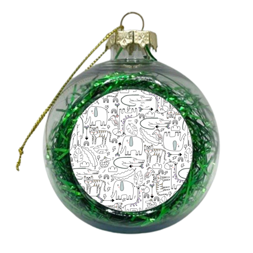 ITS A JUNGLE OUT THERE - xmas bauble by Nichola Cowdery