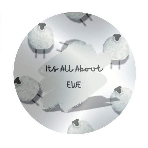 Its All About Ewe- white - Circle Sticker by Linbylane