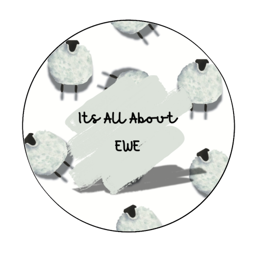 Its All About Ewe- white - Circle Sticker by Linbylane