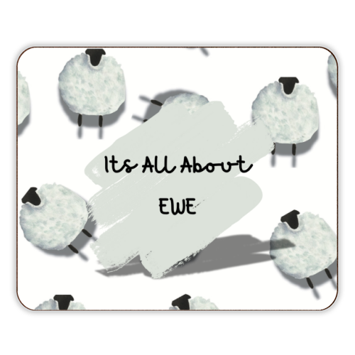 Its All About Ewe- white - designer placemat by Linbylane