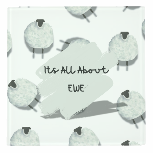 Its All About Ewe- white - personalised beer coaster by Linbylane