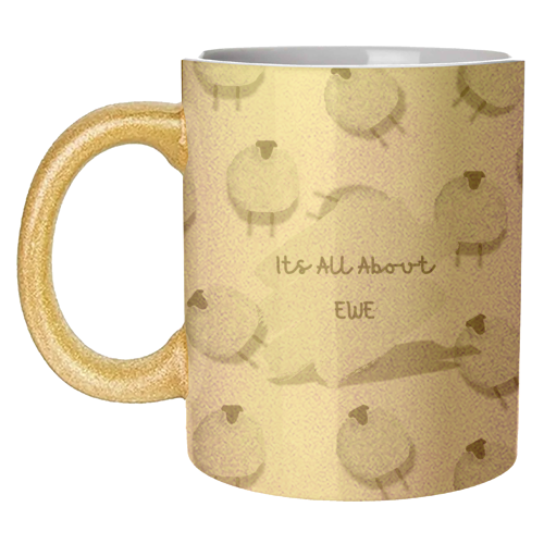 Its All About Ewe- white - unique mug by Linbylane